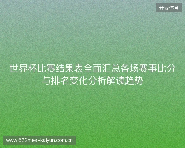 世界杯比赛结果表全面汇总各场赛事比分与排名变化分析解读趋势